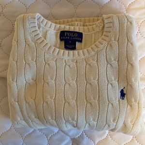 Kids Polo By Ralph Lauren Sweater, White, Size = 6